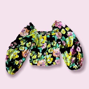 Women's Balloon 3/4 Sleeve Square Neck Smocked Top - Who What Wear